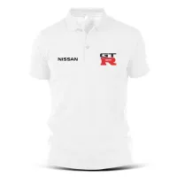 นิสสันเสื้อโปโลผ้าฝ้ายพิมพ์ลายรถยนต์ Nissan Polo Gtr