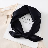 ﹍☄  Solid Fashion Silk Satin Square Scarf Women Small 60cm Neck Tie Female Hair Hand  Wrist Foulard Bandana Headkerchief Hijab