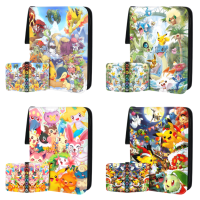 ใหม่ Pokemon คอลเลกชันเกมการ์ดกระเป๋าหนังสือของเล่นซิป Binder เด็กวันเกิดของขวัญ50หน้าถือ400แผ่น PU ผิว Waterproof