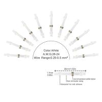 【The-Best】 Buysob 10/20/50ชิ้นความร้อนหดก้นขั้วต่อยันน้ำซีลชุบดีบุกทองแดงสายไฟฟ้าสายต่อ26-24 AWG