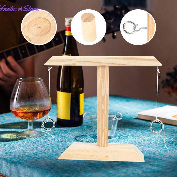 Hook and Ring Toss Game Wooden Ring Toss Interactive Battle Board Game Lazada