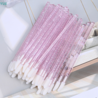 ?【Lowest price】YUE 50pcs disposable eyelash Brush Crystal EXTENSION applicator ทำความสะอาดเครื่องมือแต่งหน้า