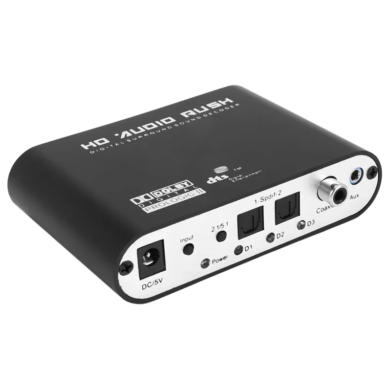 Decodificador de áudio Panorama 5.1, sistema de áudio e vídeo analógico  digital, coaxial, fibra, AUX, disco U, entrada USB para PC, 192Khz/32 bits