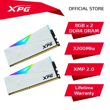 XPG SPECTRIX D50 RGB Desktop Memory: 16GB (2x8GB) DDR4 3200MHz CL16-20-20 |  RGB Grey Heatsink RAM Upgrade PC4-25600