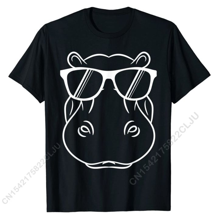 cool-hippo-design-น่ารักฮิปโปw-แว่นตากันแดดเสื้อยืดcrazy-men-topเสื้อยืดfaddish-cottonเสื้อtเสื้อstreet