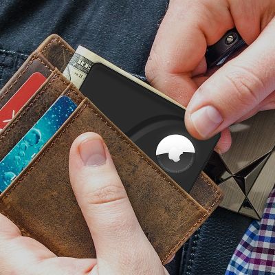 Dla do Airtag portfel z klipsem dla do Airtag futerał ochronny portfel rozmiar karty kredytowej przenośny Tracker do kart uchwyt Anti-Lost lokalizator