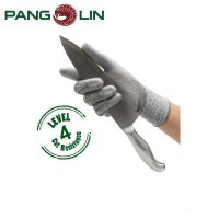 ถุงมือกันบาด PANGOLIN เคลือบ PU ระดับ 4 GLVR0036 มาตรฐาน CE : EN388 ถุงมือถักจากเส้นใยพิเศษ HPPE ไร้ตะเข็บ กันบาด เฉือน