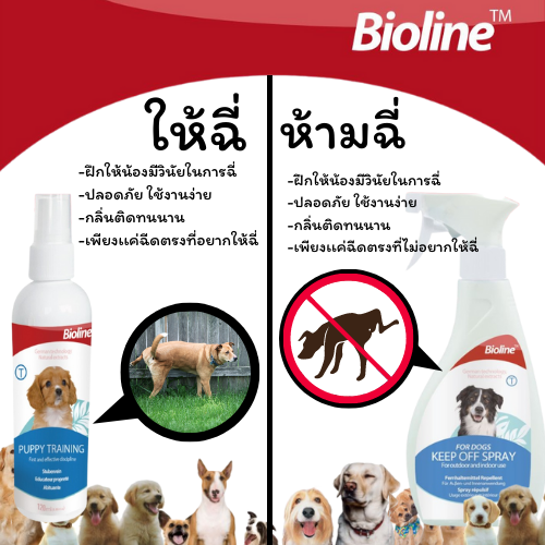 bioline-สเปรย์ฝึกการขับถ่าย-ให้ฉี่-ห้ามฉี่-สำหรับสัตว์เลี้ยง-สุนัข-เเมว-กลิ่นติดทนนาน-ได้ผลเร็ว