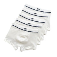 5pcspack Boys Underwear Pure White Color Short Boxers Teenage School Boys Panties Breathable Underpants for Kids Child Clothes