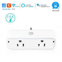 ปลั๊กอัจฉริยะDual Wifi Plugs 2 In 1 Extenders Socketทำงานร่วมกับAlexa Goo-Gle Home Smart Life Appไม่ต้องใช้Hubตารางเวลาและกำหนดเวลาอิสระหรือด้วยกัน