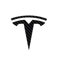 ฝาครอบโลโก้รถด้านหน้าและด้านหลังสำหรับ Tesla รุ่น3รุ่น S โหมด Y 2016-2019เนื้อคาร์บอนไฟเบอร์ ABS