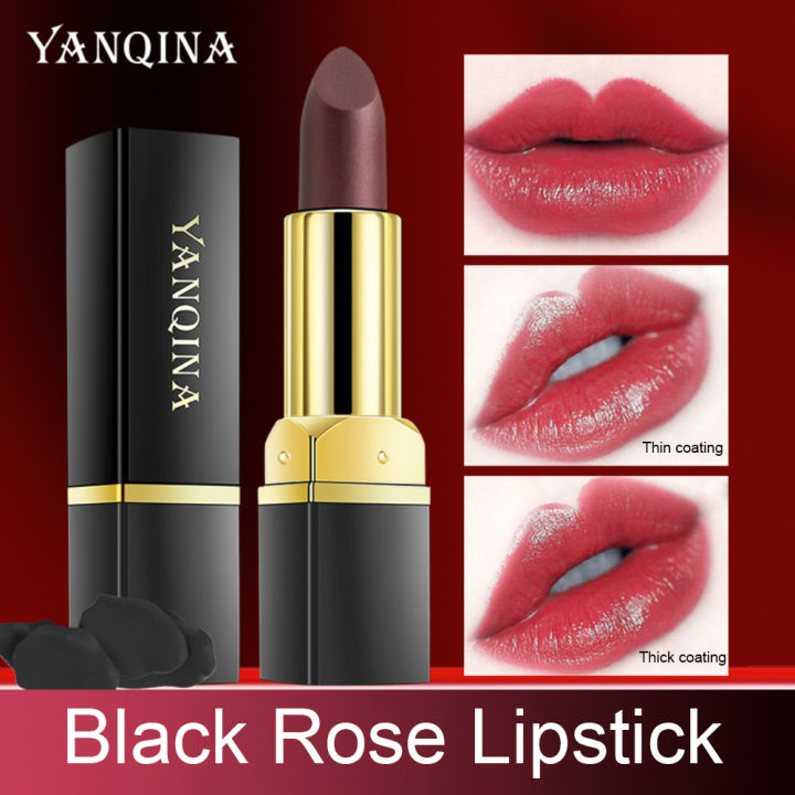 lamart-store-lessxcoco-เปลี่ยนสีลิปสติกกันน้ำชุ่มชื้นติดทนนานไม่จางหายไม่ง่ายที่จะติดกับถ้วยแต่งหน้าริมฝีปาก-blue-rose-color-changing-lipstick