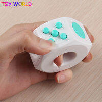 Anti Stress Cube ที่กดของเล่นลูกเต๋ามือแหวนประดับของเล่นที่หมกหมุ่นความเครียดความเครียดบรรเทา Spinner Squeeze ของเล่น Pop It Fidget กับ Dimple