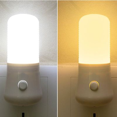 US Plug Bedside Lamp 110/220V LED Mini Night Light for Children Baby Bedroom Wall Socket Feeding Light Home Decoration Lamp