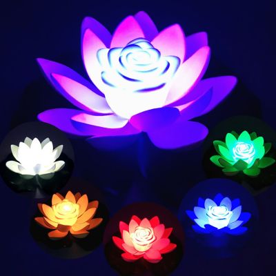 ไฟดอกบัวประดิษฐ์,สีสันสดใส LED ดอกบัวปลอมกันน้ำดอกบัวดอกบัวปลอมดอกไม้ใบลิลลี่น้ำไฟตกแต่งเทศกาลโคมไฟ