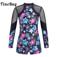 ✜▲ Kids Girls Ballet Dance Gymnastics Leotard Long Sleeves Stage Performance Bodysuit Dance Wear