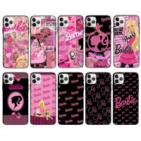 KNQ12 สีชมพูอมชมพู เคสโทรศัพท์ตุ๊กตาบาร์บี้สำหรับ I Phone พร้อมกระจก นุ่มนุ่มๆ เคสป้องกันโทรศัพท์ แฟชั่นสำหรับผู้หญิง ของขวัญสำหรับเด็กผู้หญิง ปลอกหุ้มโทรศัพท์ซิลิโคนแบบนิ่ม สำหรับ I Phone 11 14 PRO MAX SHELL