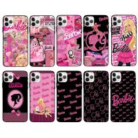 SWEWRY พร้อมกระจก เคสโทรศัพท์ตุ๊กตาบาร์บี้สำหรับ iPhone สีชมพูอมชมพู นุ่มนุ่มๆ เคสโทรศัพท์กระจก ซิลิโคนทำจากซิลิโคน สำหรับ iPhone 11 14 PRO MAX SHELL