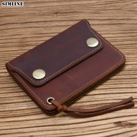 2021 Genuine Leather Wallet For Men Male nd Vintage Handmade Short Small Mens Purse Card Holder With Zipper Coin Pocket Bag