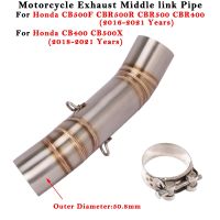 Slip On For Honda CBR500 CBR500R CB500F CB500X CB400 CBR400 2016 - 2020 2021 2022 Motorcycle Exhaust Escape Modify Mid Link Pipe