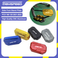 SEMSPEED รถจักรยานยนต์ CNC ขาตั้งเท้าด้านข้างแผ่นรองสำหรับ Honda PCX 160 125 2021-2022 2023