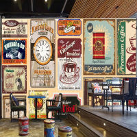 Custom 3D Wallpaper Retro Nostalgic Coffee Shop Bar Western Restaurant Background Wall Mural Papel De Parede Sala Wallpaper 3 D