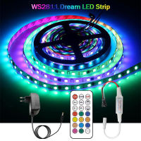 DC 12V Addressable WS2811 Smart Pixel Led Strip Light Kit 5M 10M 15M 20M 5050 RGBIC Dream Tape With Adapter + Controller