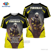 2023 New Full Sublimation Summer Men Cool T-shirt 3D Printing Firefighter Fireman Short Sleeve T-shirt Summer Tee CB2G(FREE CUSTOM NAME LOGO) Summer Fashion T-shirt