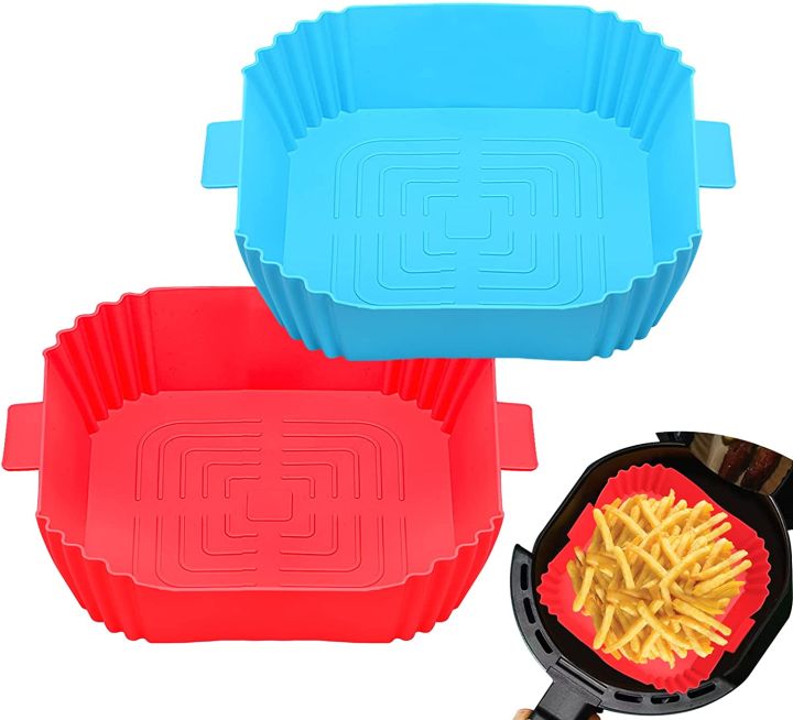 Silicone Air Fryer Basket - Reusable Basket Accessories, Heat