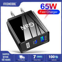 ? NEW Update ?65W GaN ชาร์จ2พอร์ต QC3.0ชาร์จเร็วสำหรับ iPhone อะแดปเตอร์โทรศัพท์13 Pro