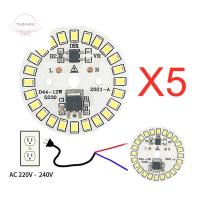 TFHDFHRG 5pcs สีขาวอบอุ่น 5ชิ้น/ล็อต AC 220V บอร์ดพีซีบี 3วัตต์5วัตต์7วัตต์9วัตต์12วัตต์ เอสเอ็มดี2835 ชิปหลอดไฟ ชิปแอลอีดี ลูกปัดแสงลูกปัด โคมไฟหลอดไฟหลอดไฟ