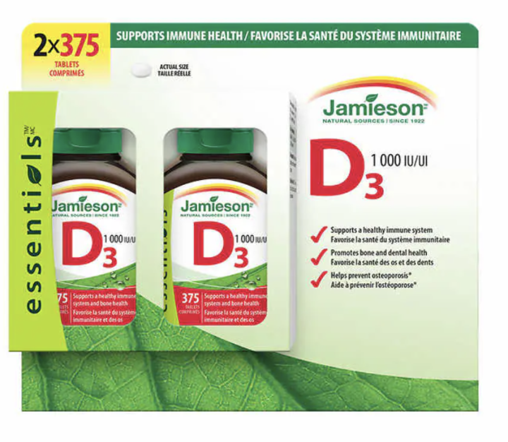 Jamieson Vitamin D3 1000 IU, 375 Tablets Lazada PH