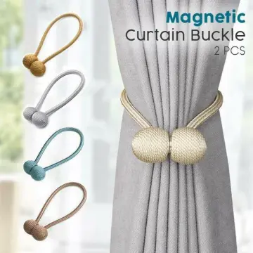 2Pcs Round Strong Magnetic Curtain Tie Backs Buckle Fixed Clips Holdbacks Magnetic  Curtain Clips Curtain Tieback