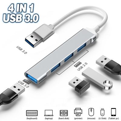 USB C HUB 3.0 Type C อะแดปเตอร์หลายตัวขยายการถ่ายโอนอย่างรวดเร็ว OTG สำหรับ Huawei Xiaomi Macbook อุปกรณ์เสริมสำหรับ PC USB ฮับ4พอร์ต Feona