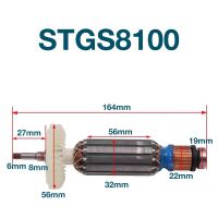 โรเตอร์กระดอง AC220-240V สำหรับสแตนลีย์โรเตอร์เครื่องมือไฟฟ้าบดมุม STGS8100อุปกรณ์เสริมชิ้นส่วนสว่านตัวเปลี่ยนสมอ