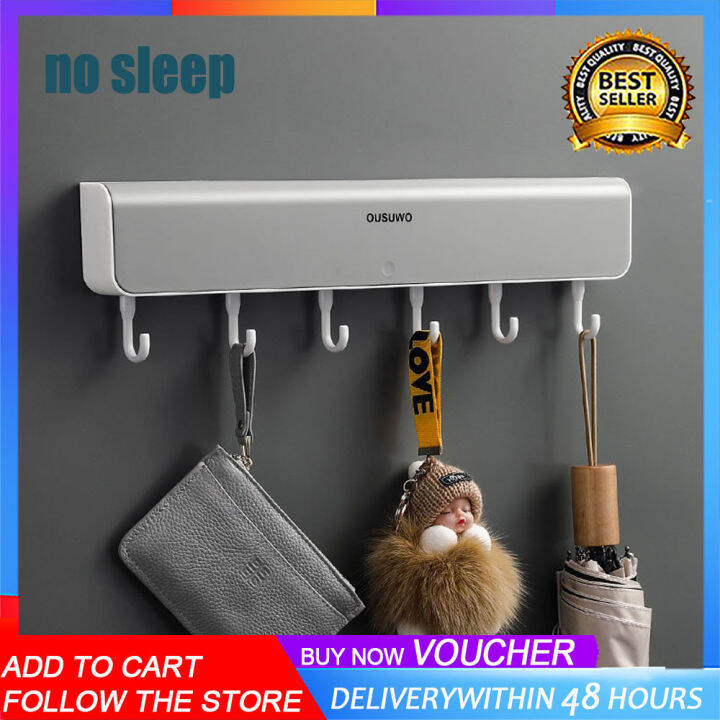 Wall Mounted Key Holder Wall Holder with 6 Key Hooks Key Rack and