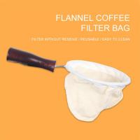 Coffee Filter Bag Cloth Handmade Reusable Coffee Filter Strainer With Wood Handle Filter Pack Pot Flannel Cloth Mesh Basket Tool