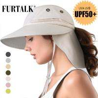 FURTALK หมวกกันแดดฤดูร้อนสำหรับผู้หญิง,Topi Memancing ปีกกว้างมีฝาปิดคอสำหรับเด็กผู้หญิงขนาด50 + หมวกซาฟารีหางม้า