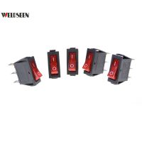 5PCS/Lot Rocker Switch KCD3 3Pin 16A 250V-20A 125V Snap-in on/Off Push Button Switch Copper Feet Red