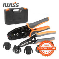 IWISS KIT-0535 Hand Crimping Tool Set 8PCS Quick Replace Jaws Connectors Wire Stripper Plier Cutter for Non-Insulated Ferrules