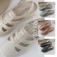 900Shop? รองเท้าแตะแฟชั่นรัดส้น ยางนิ่ม สวมใส่สบาย 4 สี เบอร์ 36-41 (77)