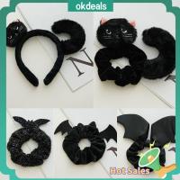 OKDEALS ตุ๊กตาผ้าพลัฌ ที่คาดผมหูแมว ชุดคอสตูม ล้าง/แต่งหน้า ที่คาดผมหู ของขวัญสำหรับเด็ก เครื่องประดับสำหรับตกแต่ง ห่วงรัดผม คริสต์มาสฮาโลวีน