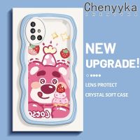 Chenyyka เคสโทรศัพท์ปลอกสำหรับ Samsung Galaxy A51 4G A51 5G,M40s ลายการ์ตูนหมีสตอเบอร์รี่ลายคลื่นเคสโทรศัพท์ซิลิโคนใสนิ่มสีสันสดใสเคสใสเลนส์กล้องถ่ายรูปป้องกันการกระแทก