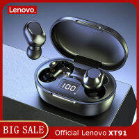 Lenovo XT91 TWS หูฟังบลูทูธ AI Touch หูฟังเกมสเตอริโอซับวูฟเฟอร์ลดเสียงรบกวนด้วยไมโครโฟน Mini True Wireless หูฟังจอแสดงผล LED Ios Android Universal