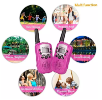 Walkie Talkie 2pcs Hotsale Children Mini Kids UHF  BF-T3 Baofeng FRS Two Way Radio Comunicador T3 Handy Talkie Hf Transceiver สีชมพู