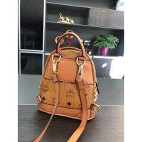 MCM men and women PVC classic side rivets STARK small backpack bag trendy bag MMK6SVE37