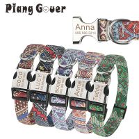 ✣ Dog ID Collar Vintage Bohemia Pet Collar Custom Name Dog Collar Personalized Tag Cat Collars for Small Medium Large Dogs