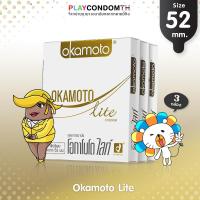 ถุงยางอนามัย 52 โอกาโมโต้ ไลท์ ถุงยาง Okamoto Lite ผิวเรียบ หนา 0.04 มม. บางพิเศษ (3 กล่อง)