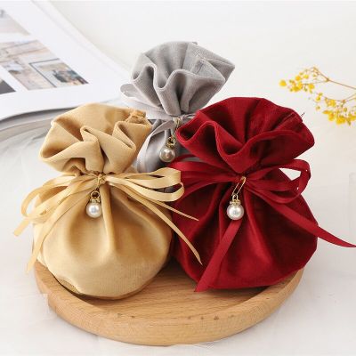 2PCDrawstring Colorful Velvet Sachet 10x14cm Pouches Small Size DIY Jewelry Gift Display Wedding Candy Packing Headset Gift Bags Gift Wrapping  Bags