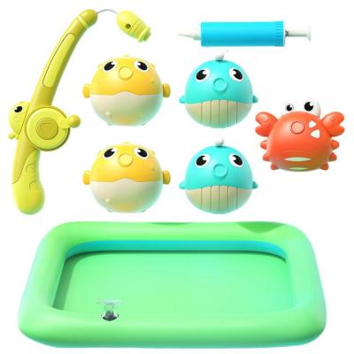 Magnetic Fishing Game Bathtub Toy with with Wind Up Fish Crab Bath Toy Floating Swimming Toys Magnetic Fishing Game for Toddler and Babies elegance